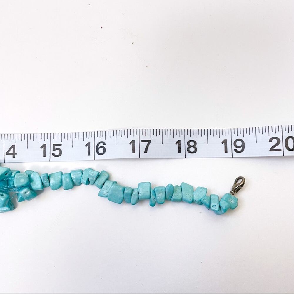 Necklace Blue Beaded Statement - image 8